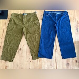 Old navy Blue wide leg Jeans & straight Cargo Pants - Pair of 2 NWT 22